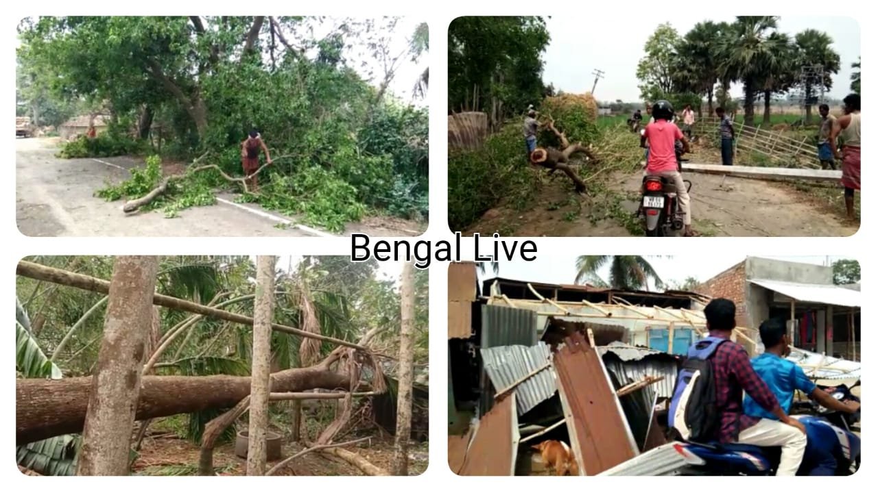 Massive damage due to strong winds of Kalbaishakhi in Malda, Alipurduar