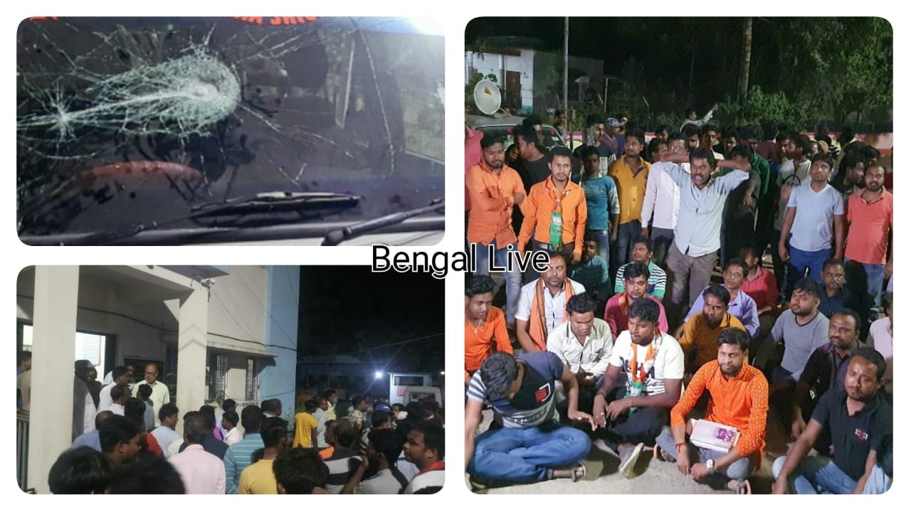 tmc attack on bjp at itahar, vote campaign car ransacked