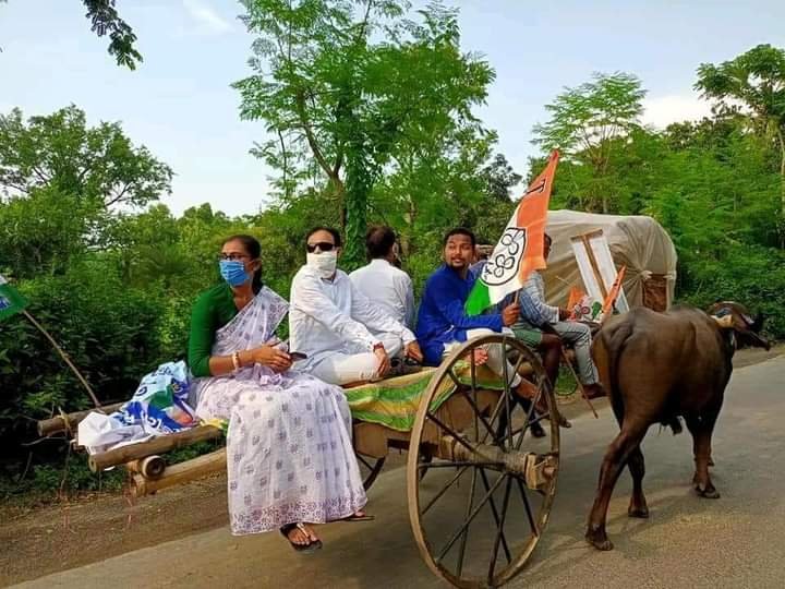 tmc protest rally in balurghat