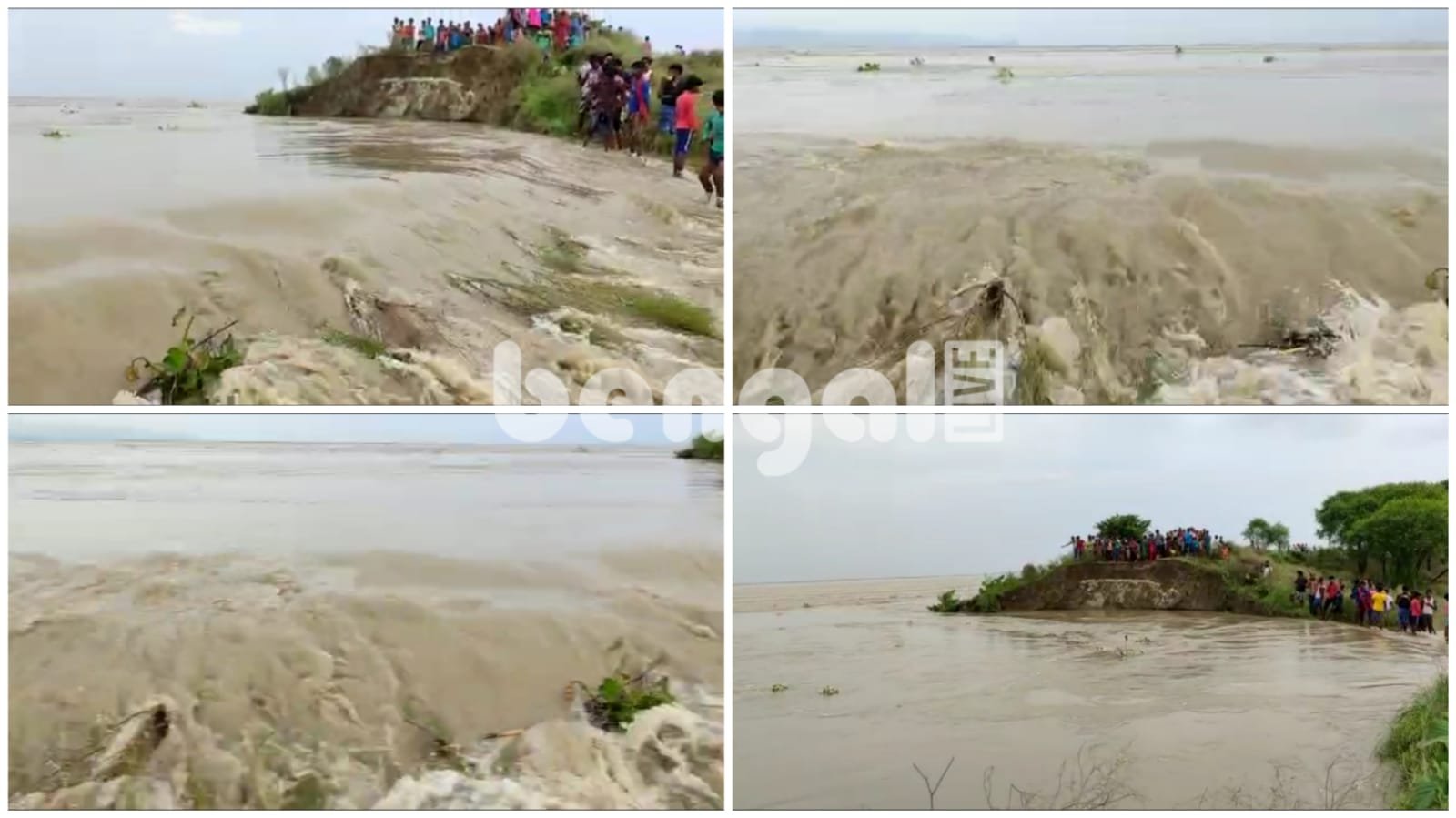 The river dam broke in the waters of the river Ganges